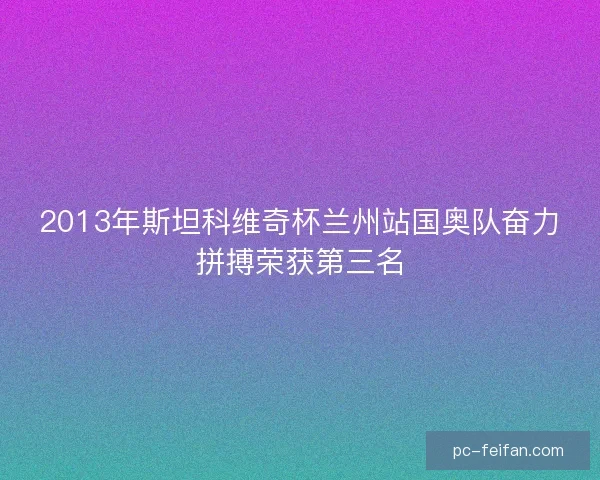 2013年斯坦科维奇杯兰州站国奥队奋力拼搏荣获第三名
